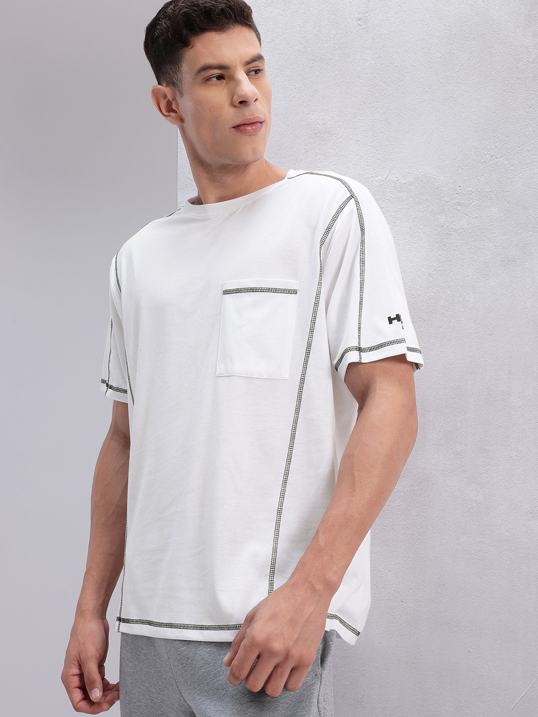 HRX by Hrithik Roshan Men Contrast Stitch T-shirt