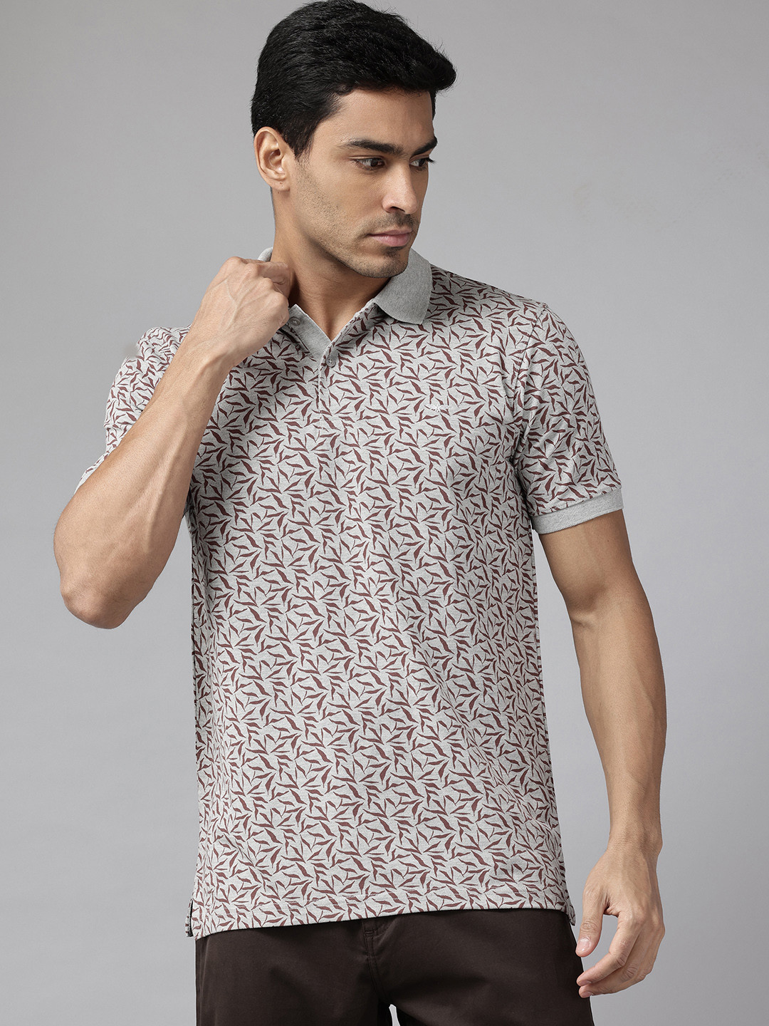 Park Avenue Floral Print Polo Collar T-shirt Rs. 319 - Myntra