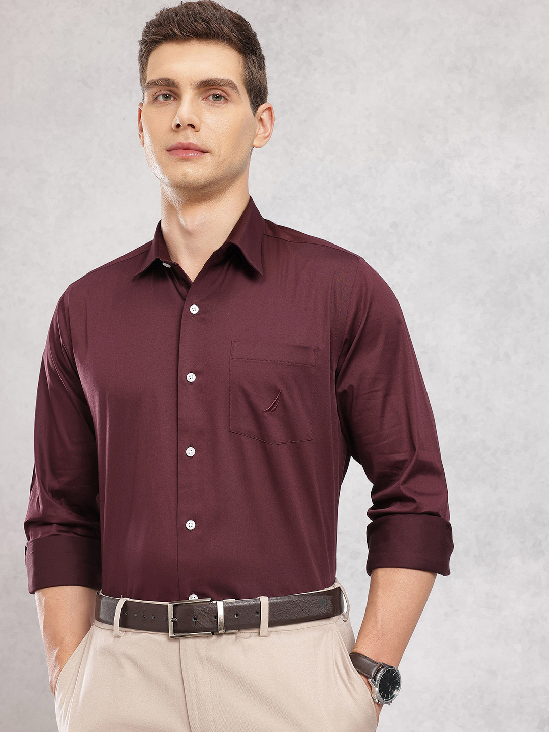 Nautica Men PrestigeFit Premium Cotton Formal Shirt