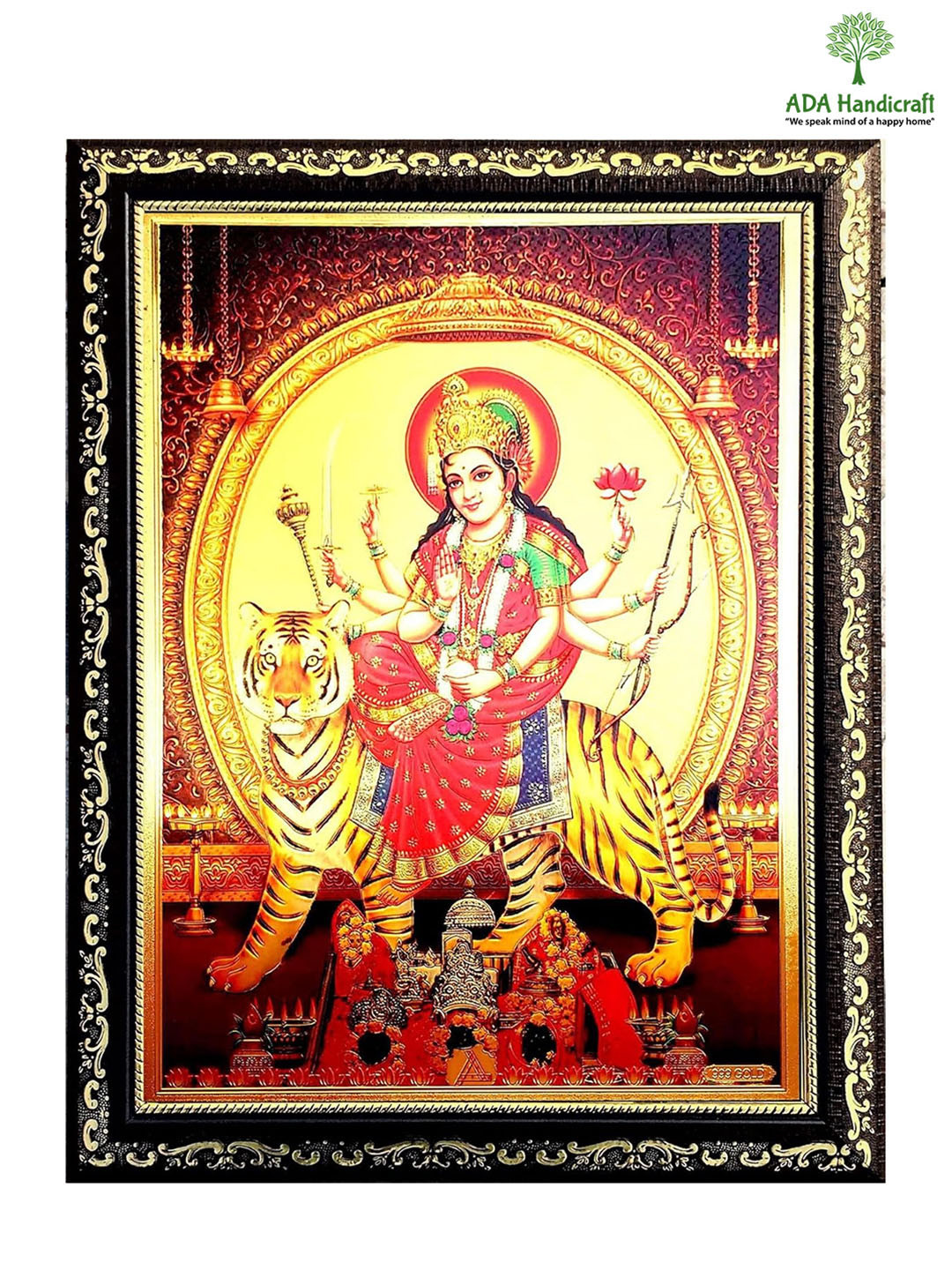 ADA Handicraft Black & Gold-Toned Self Design Wooden Wall Photo Frame