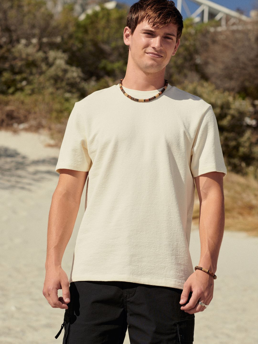 NEXT Self Designed Drop-Shoulder Sleeves Pure Cotton Relaxed Fit T-shirt