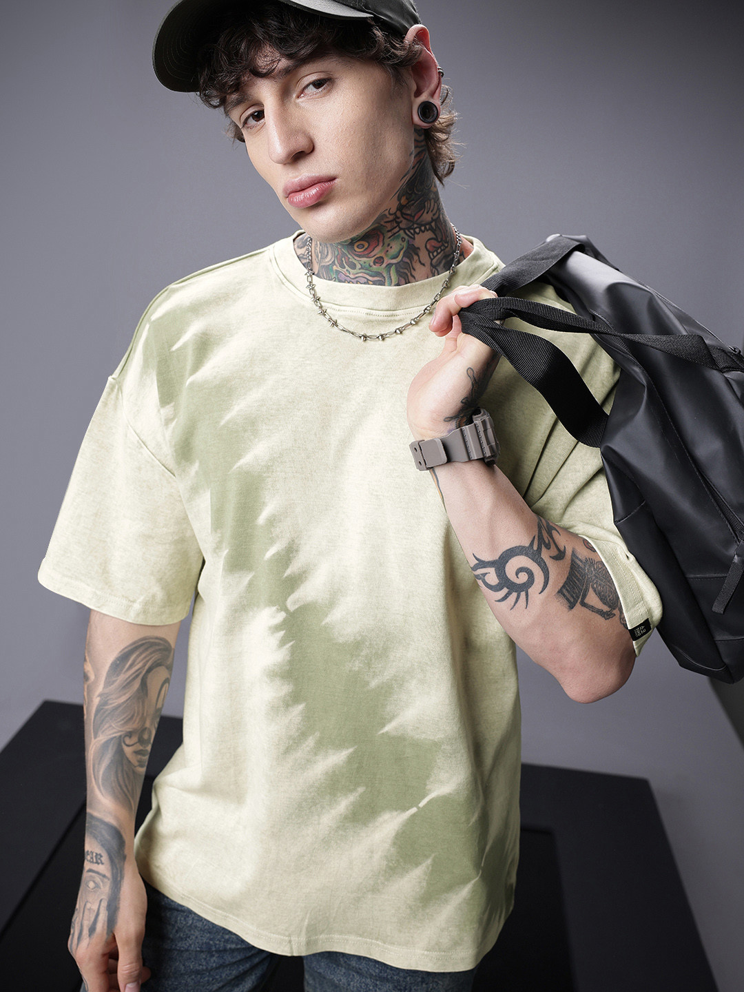 SOKO STREET Tie and Dye Drop-Shoulder Sleeves Pure Cotton T-shirt