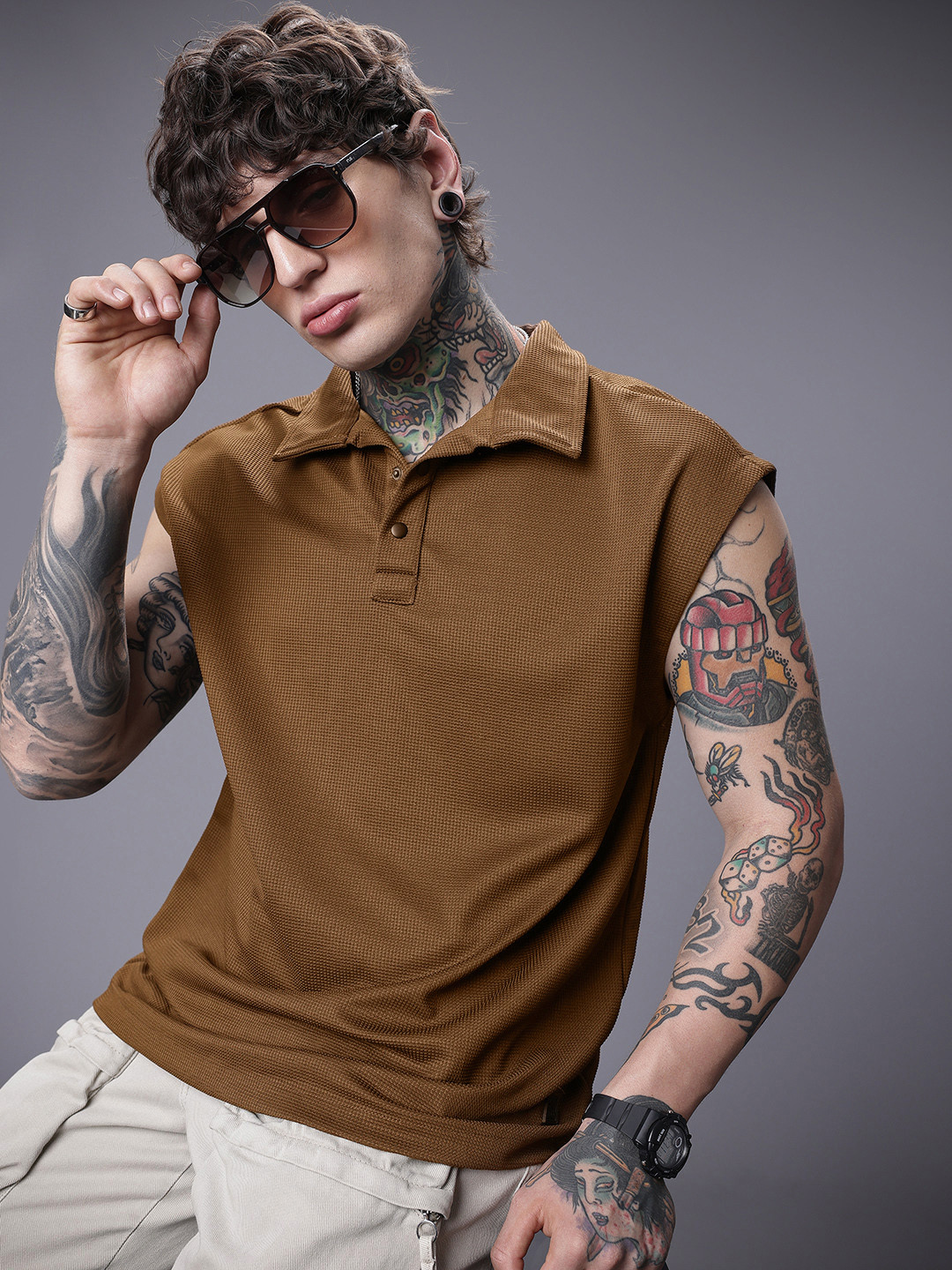 SOKO STREET Polo Collar Oversized T-shirt