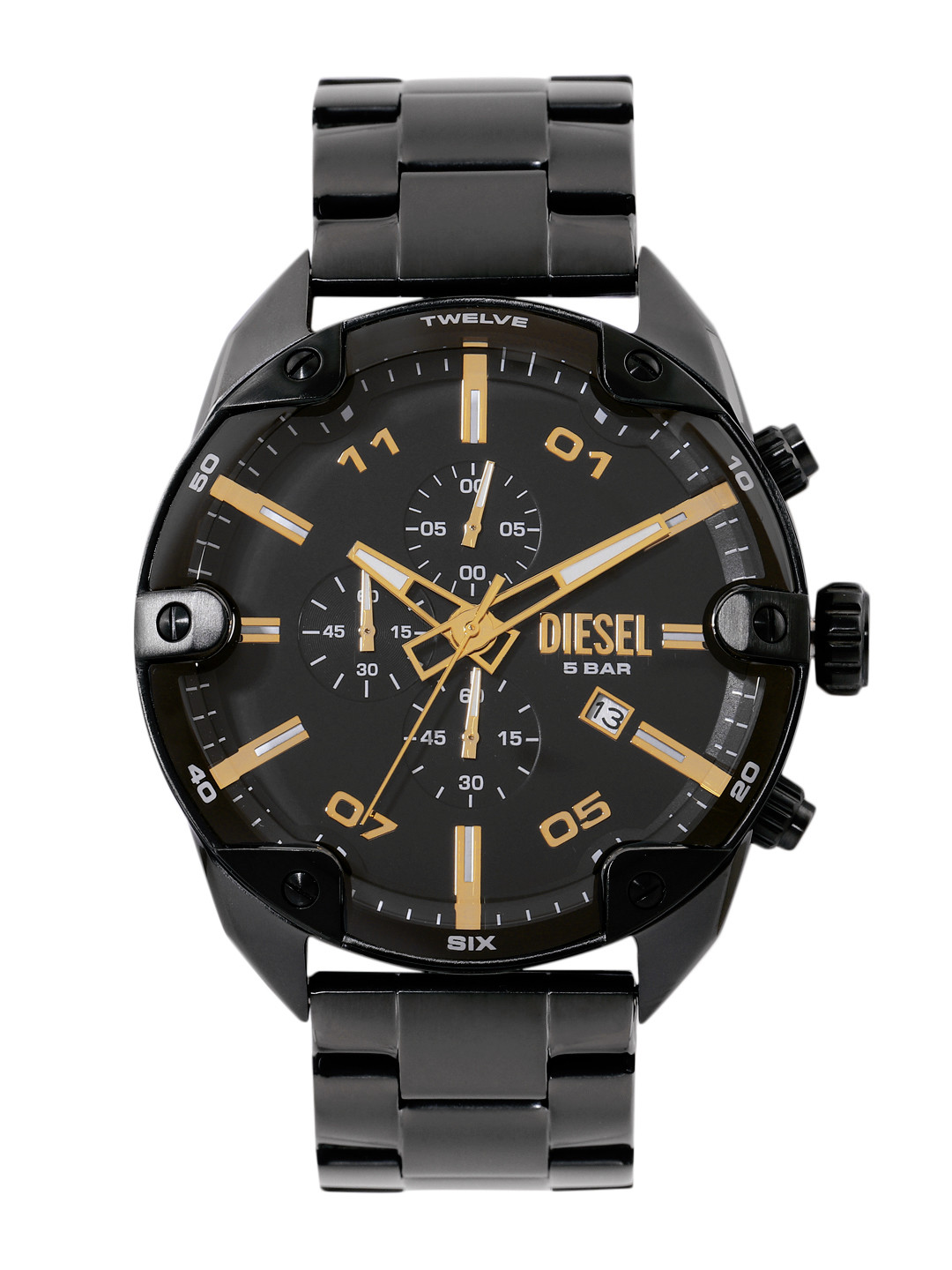 DIESEL Men Spiked Analogue Chronograph Watch DZ4644I