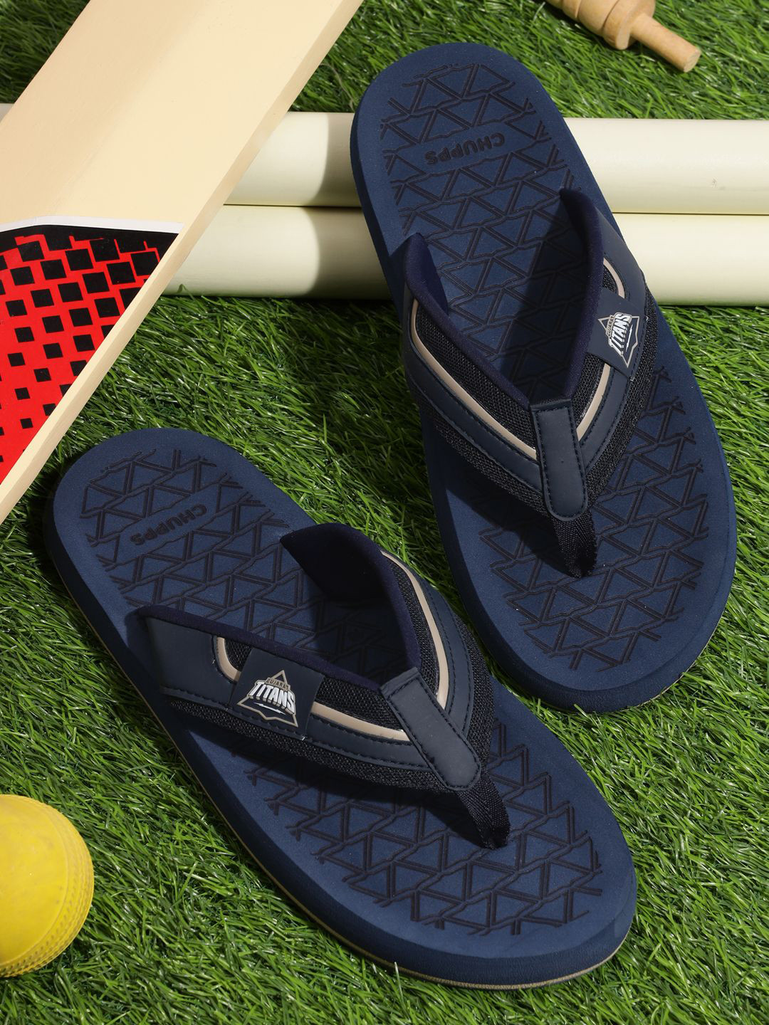 CHUPPS Men Gladiator Navy Beige Casual Slider