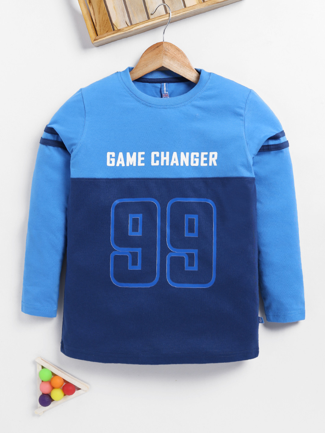 Here&Now X Game Begins Boys Varsity Printed Cotton T-shirt