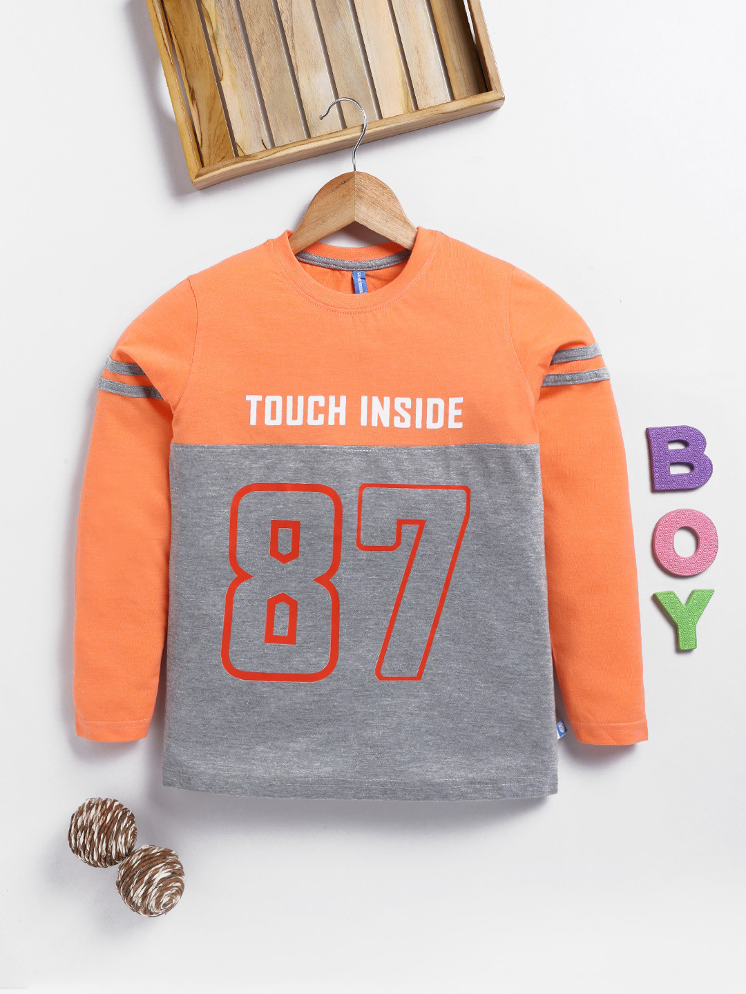 Here&Now X Game Begins Boys Varsity Printed Cotton T-shirt