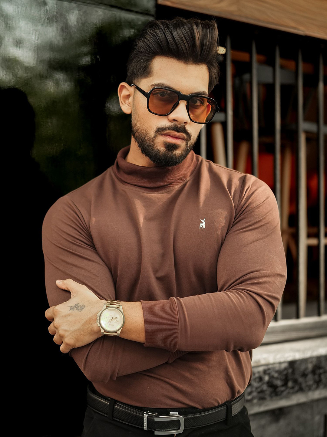 Urban Scissors Unisex Rectangle Sunglasses with UV Protected Lens WANDER-ORANGE-SUN