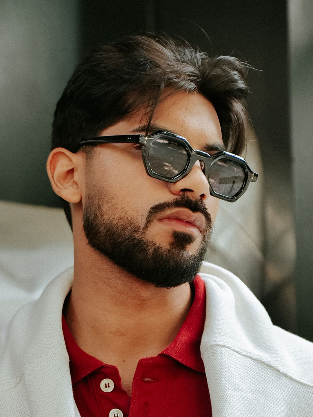 Urban Scissors Unisex Round Sunglasses with UV Protected Lens ASTOR-BLACK-SUN