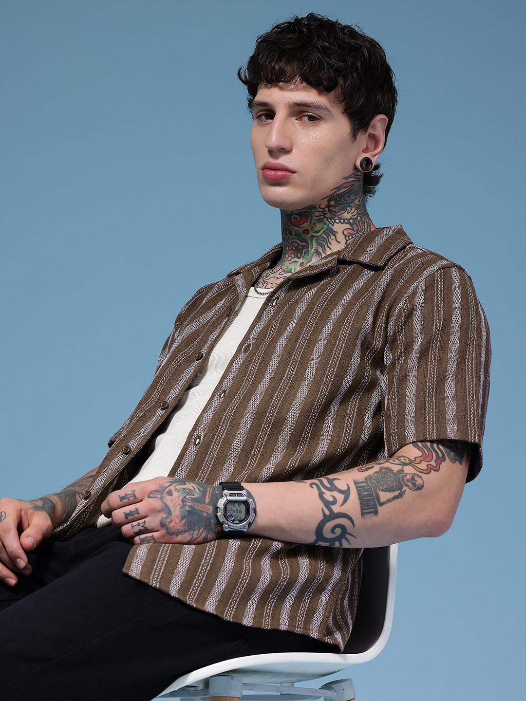 HERE&NOW Striped Regular Fit Shirt