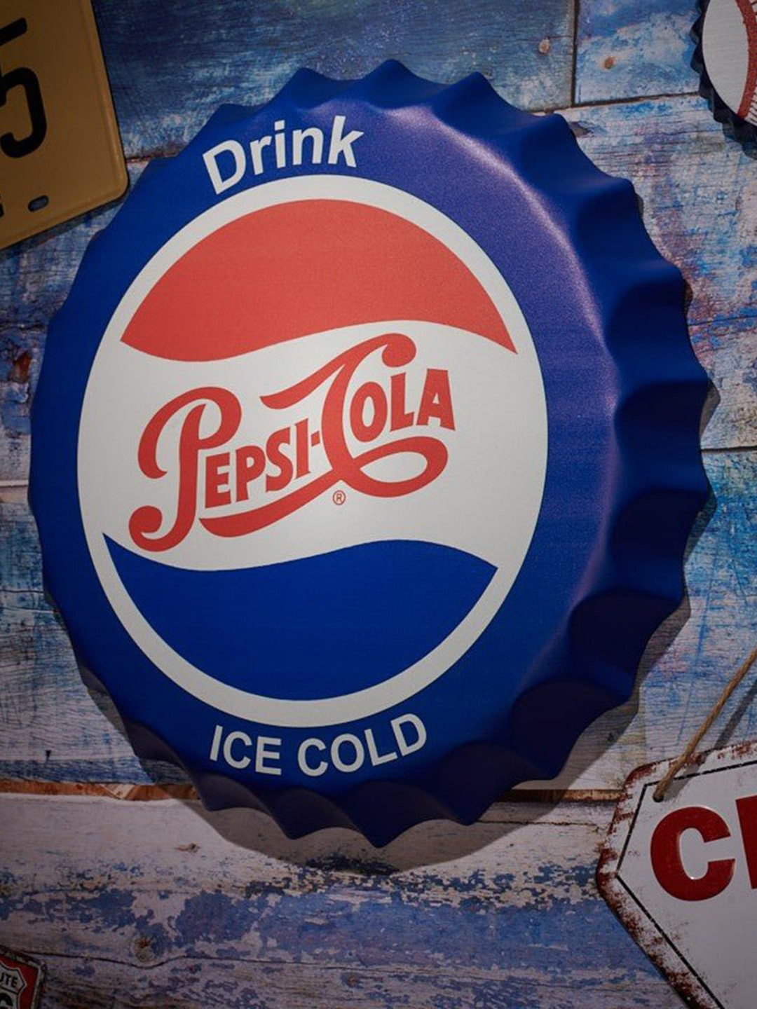 eazy wagon Bottle Caps sign - Pepsi Cola Metal Matte Hall Signs and Plaques-14In