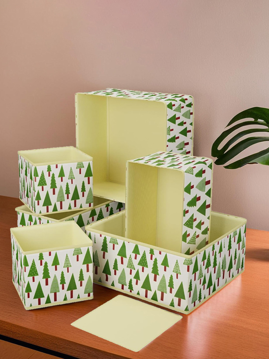 Myntra Elegant Homes Cream-Coloured 6 Pieces Multi-Utility Organisers