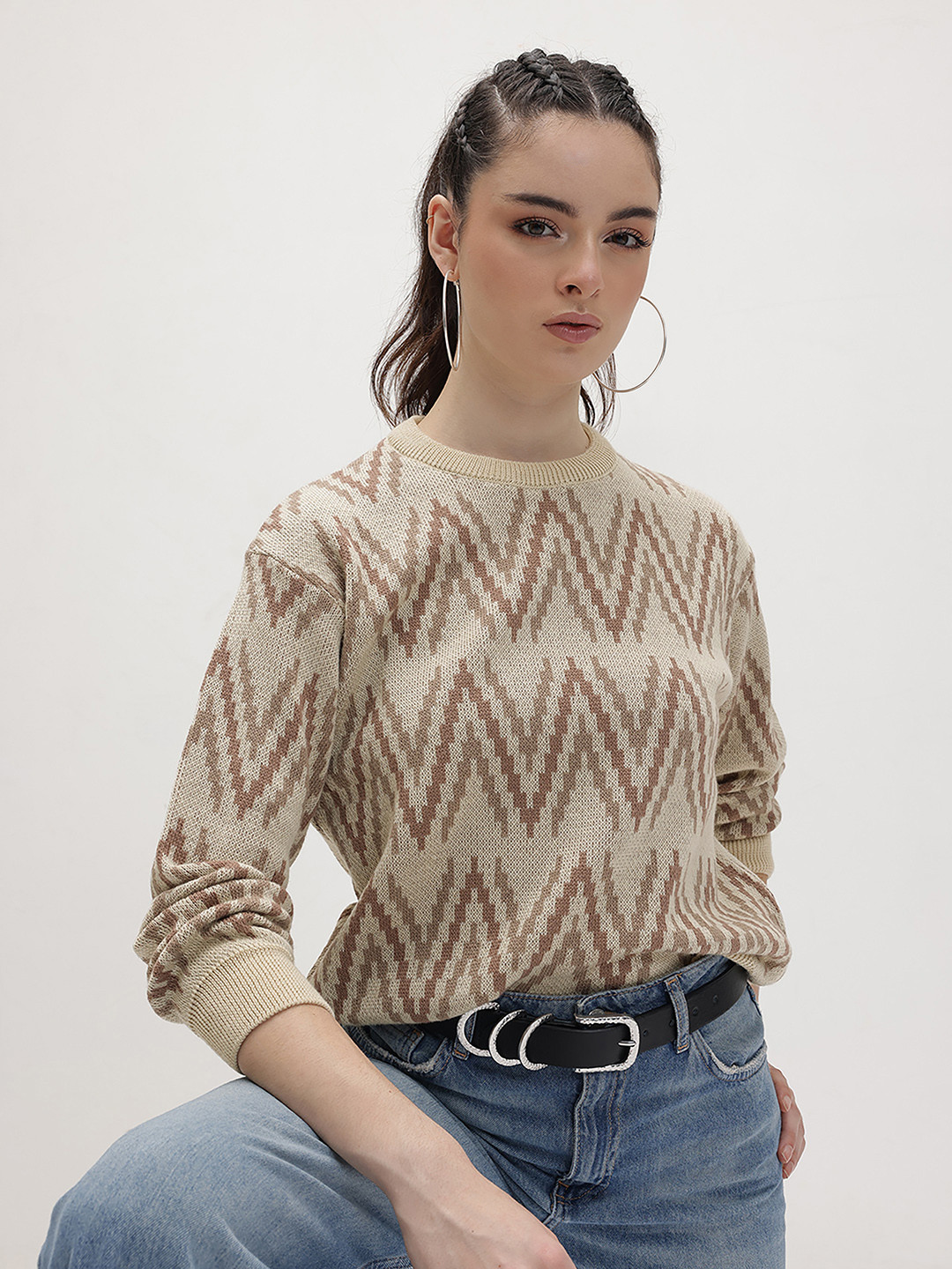 The Roadster Life Co. Chevron Self Design Pullover