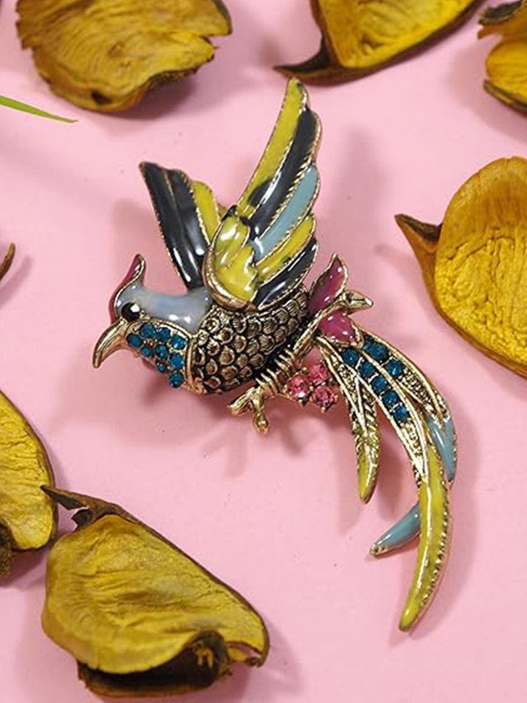 ADORN Meenakari Work Wedding Brooch for Men and Women