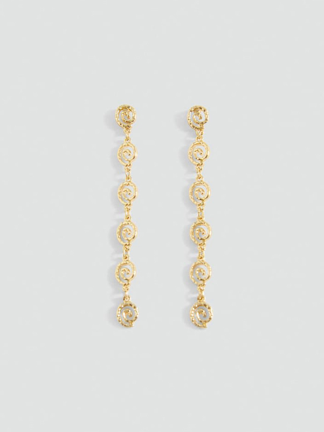 MANGO Contemporary Spiral Drop Earrings