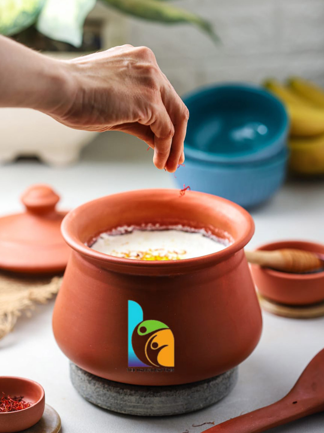 The handicraftian Red Terracotta Microwave Safe Large Serving Handi