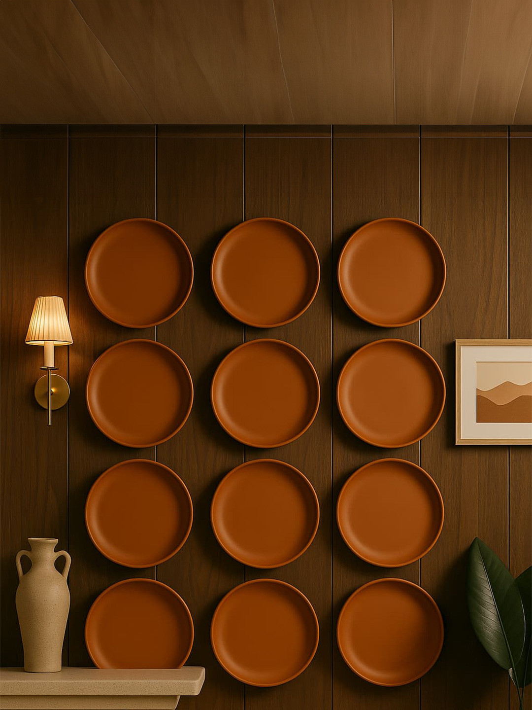 The handicraftian WALLPLATE Clay Matte Hanging Hall Wall Plates-8In