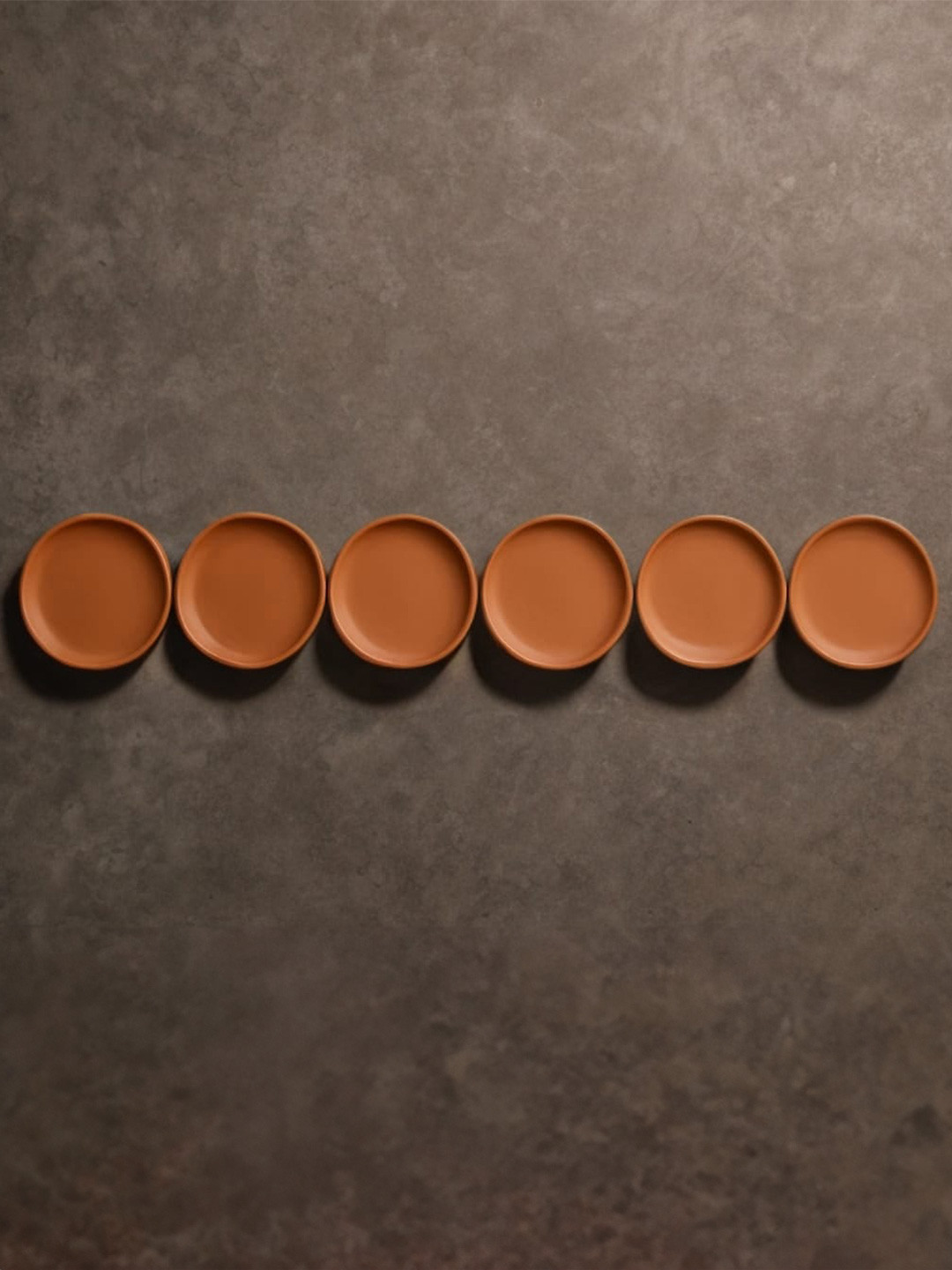 The handicraftian Clay Natural Elements Rusty Hanging Hall 6Pcs Wall Plates-11In