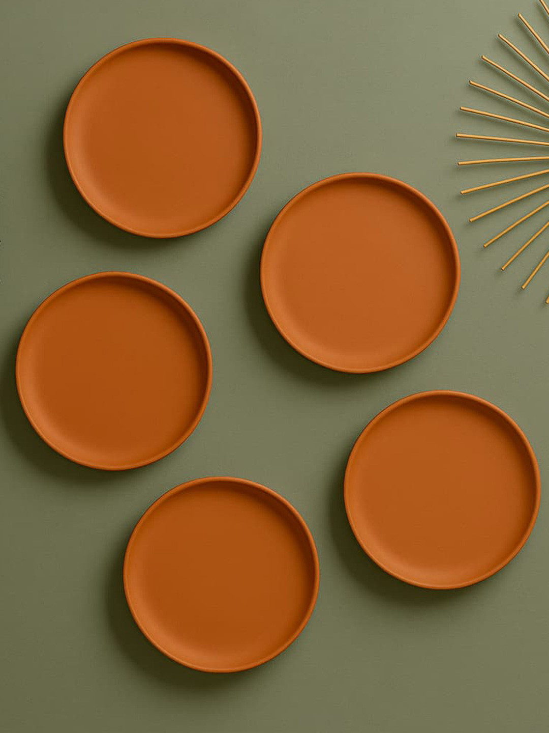 The handicraftian WALLPLATE Clay Matte Hanging Hall 5Pcs Wall Plates-11In