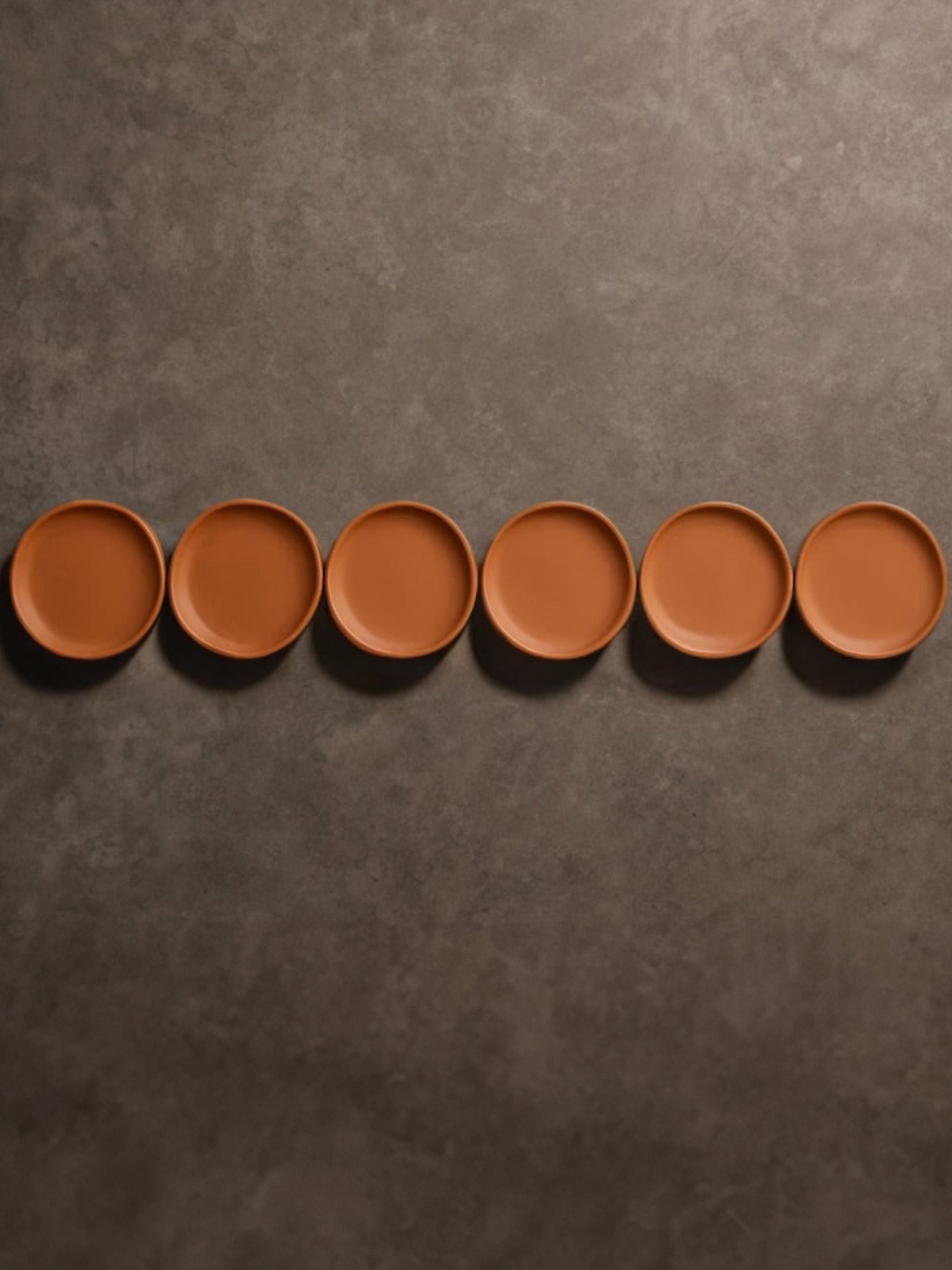 The handicraftian Clay Natural Elements Rusty Hanging Hall 6Pcs Wall Plates-8In