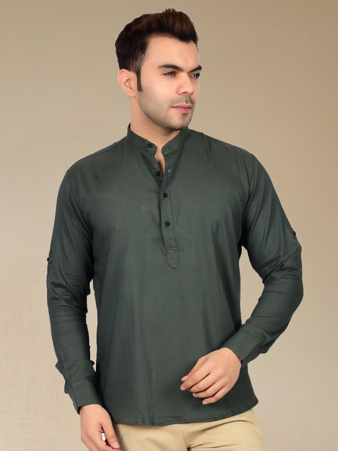 Heed Attentive Men Modern Regular Fit Party Short Kurta Shirt
