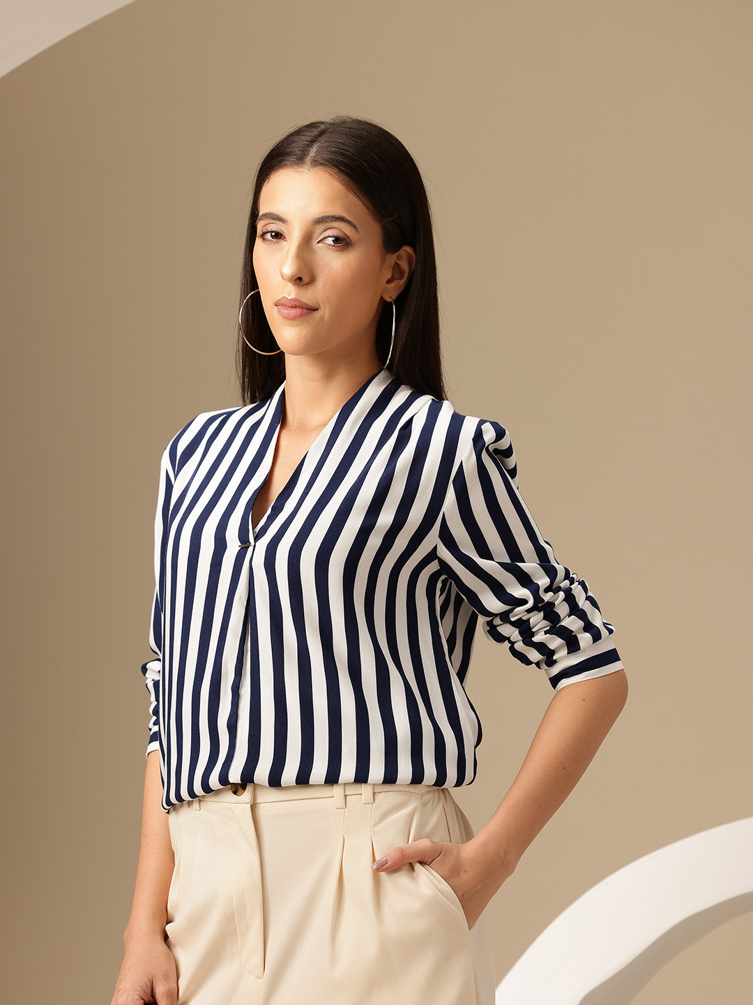 Chemistry Striped Shirt Style Top
