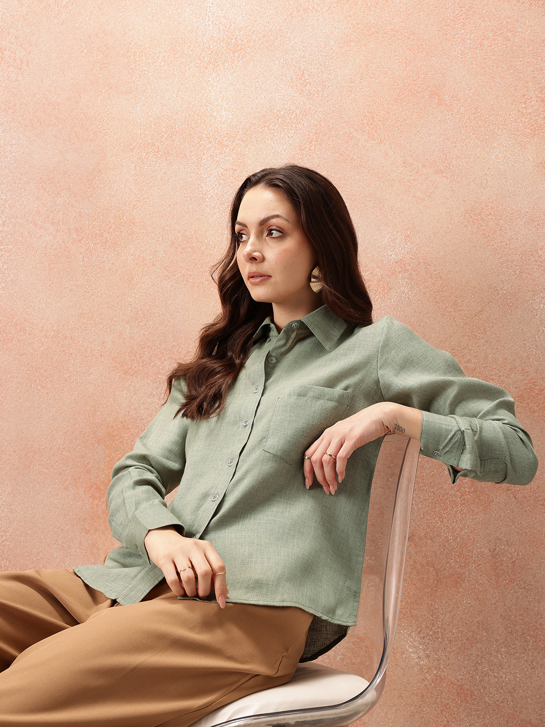all about you Solid Linen Shirt