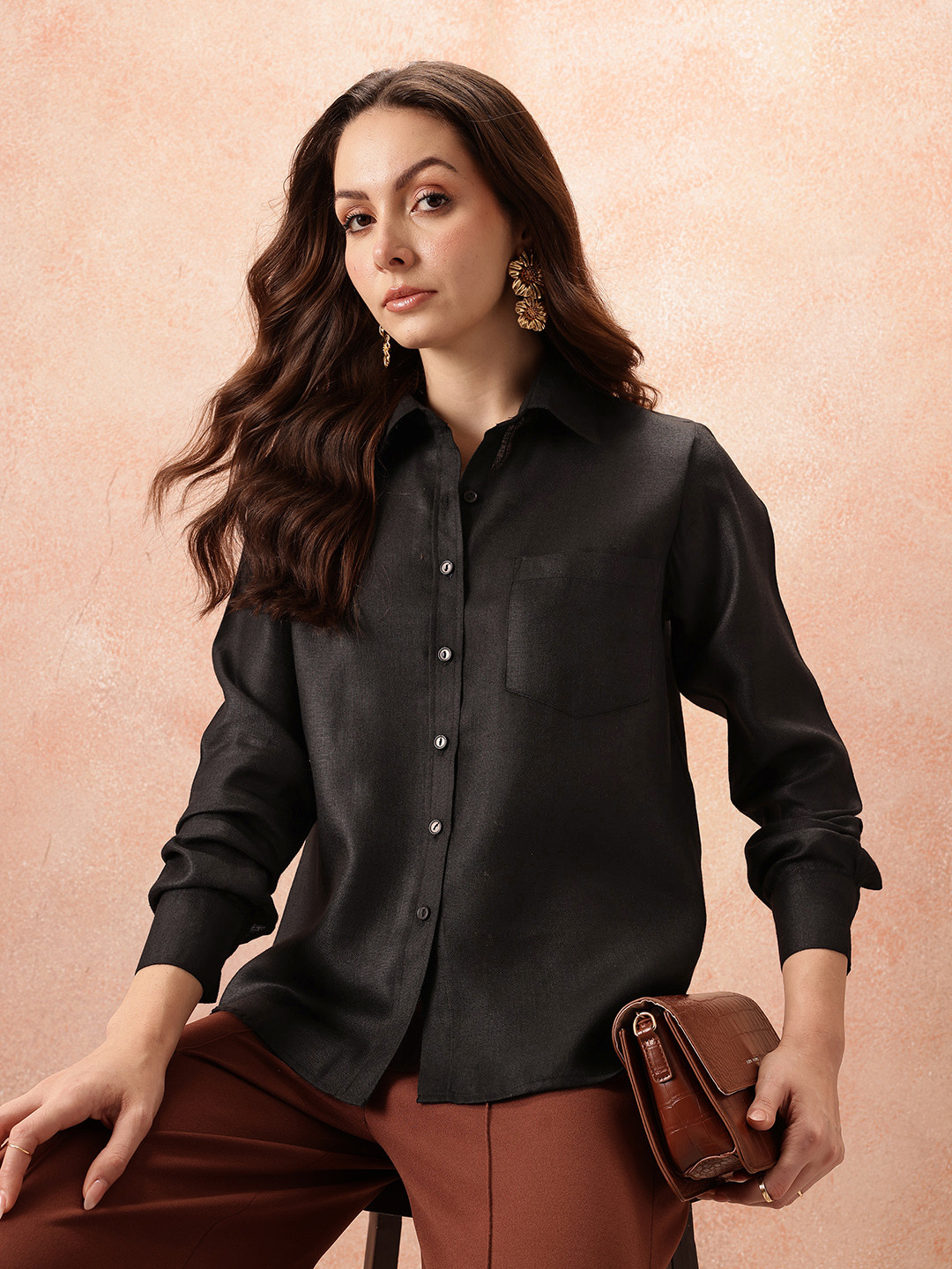 all about you Solid Linen Shirt