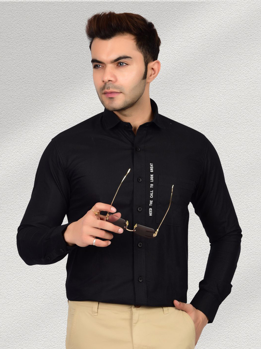 Heed Attentive Style Commander Men Slim Fit Formal Oxford Shirt