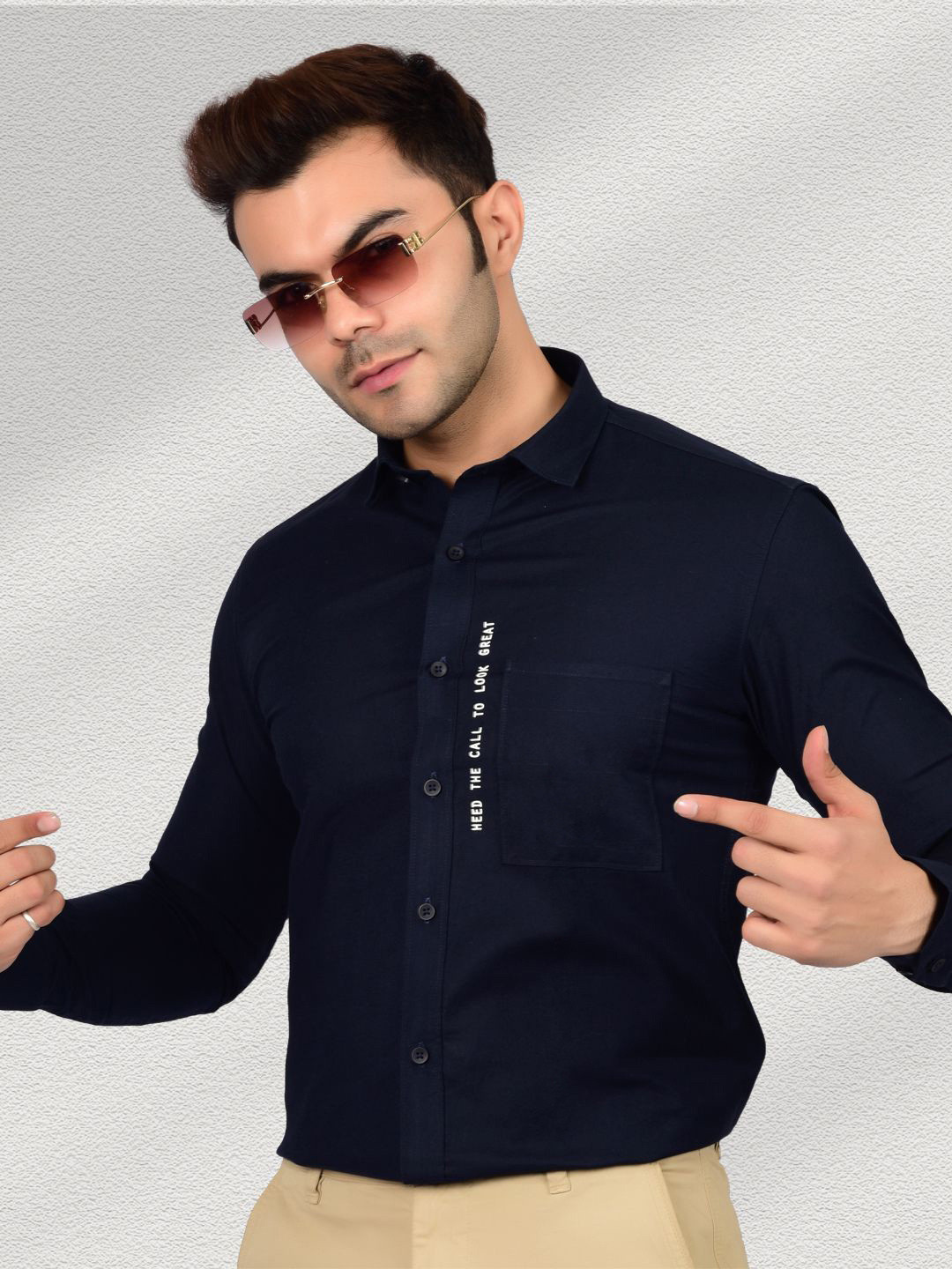 Heed Attentive Style Commander Men Slim Fit Formal Oxford Shirt