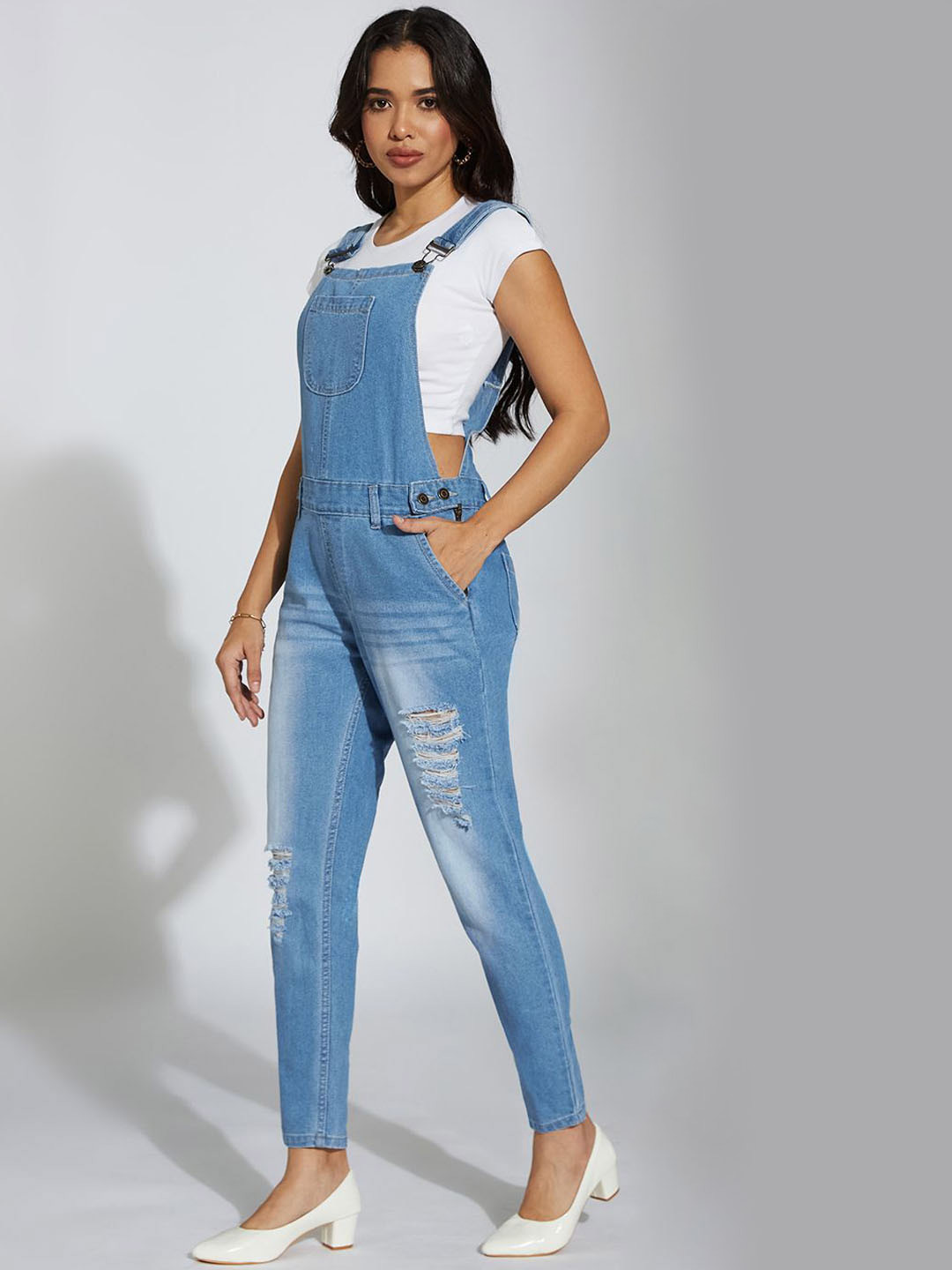 Life With Pockets Skinny-Fit Denim Dungarees