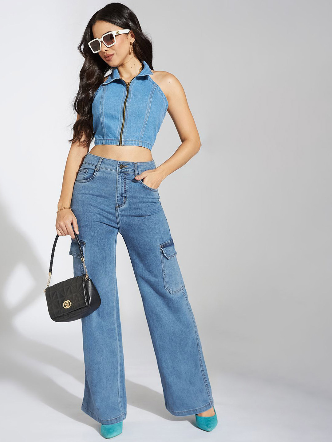 Life With Pockets Women Wide Leg High-Rise Light Fade Stretchable Jeans