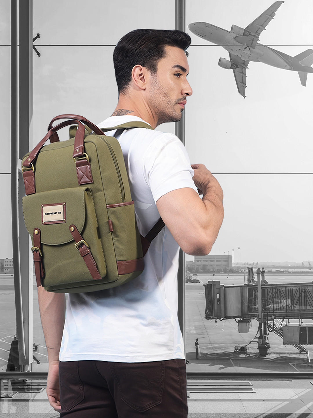 MOVE-MEANT Unisex Solid Canvas Backpack