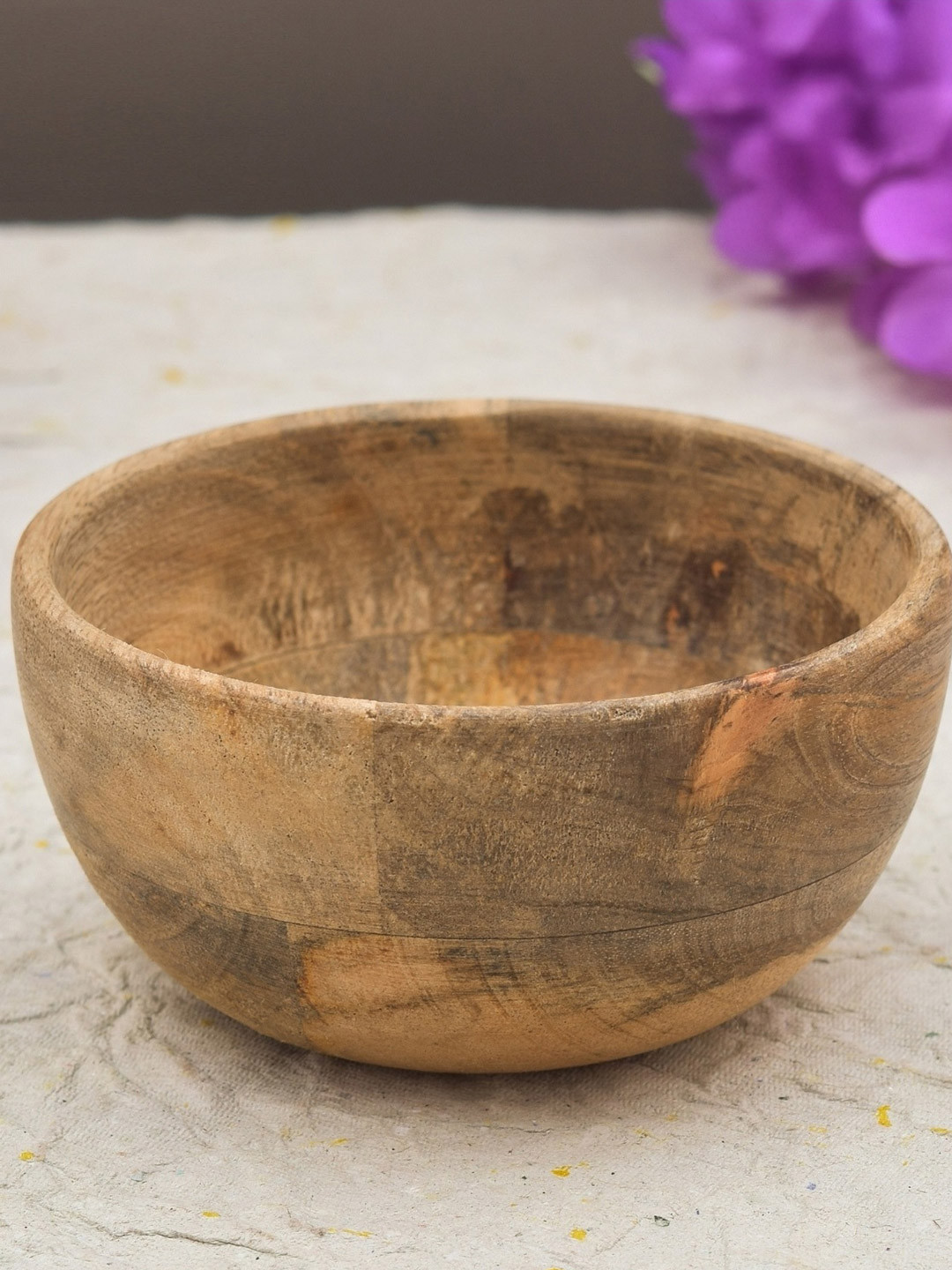 Sanjeev Kapoor by Oggn Brown Mango Wood Serving Bowl 4 Inch