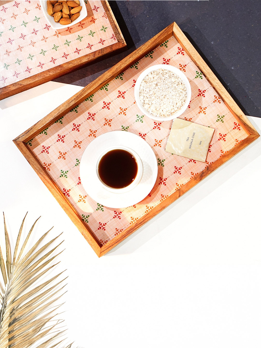 Sanjeev Kapoor by Oggn Multicolor Turin Rectangle Acacia Wooden Tray