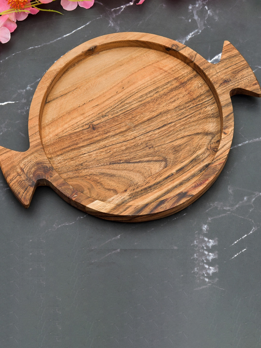 Sanjeev Kapoor by Oggn Double Handle Wooden Platter