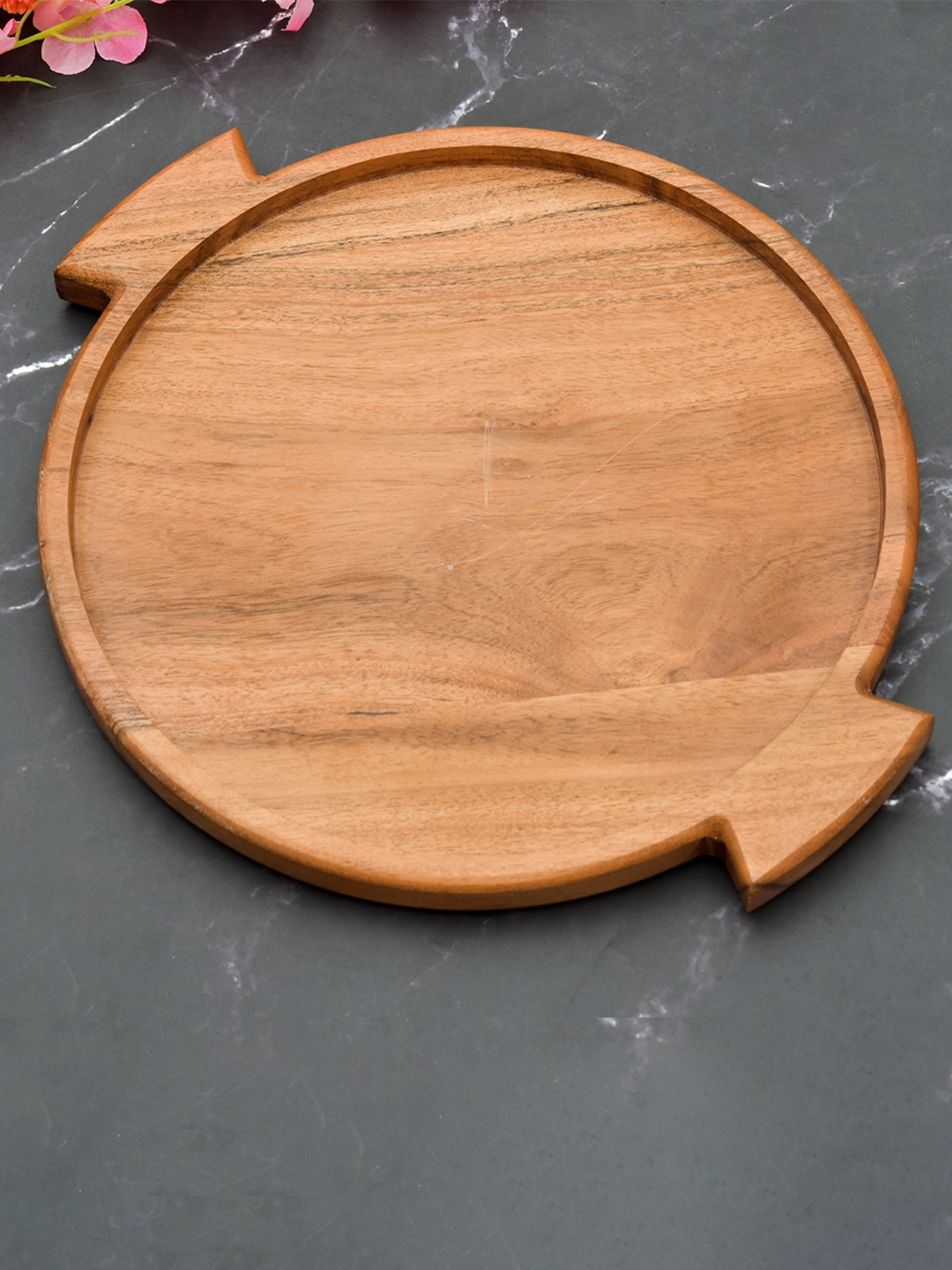 Sanjeev Kapoor by Oggn Double Handle Wooden Platter