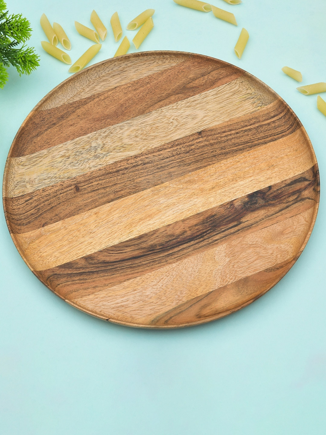 Sanjeev Kapoor by Oggn Brown Mixwood Round Plate 8 Inch