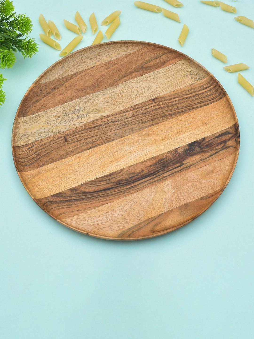 Sanjeev Kapoor by Oggn Brown Mixwood Round Plate 11 Inch