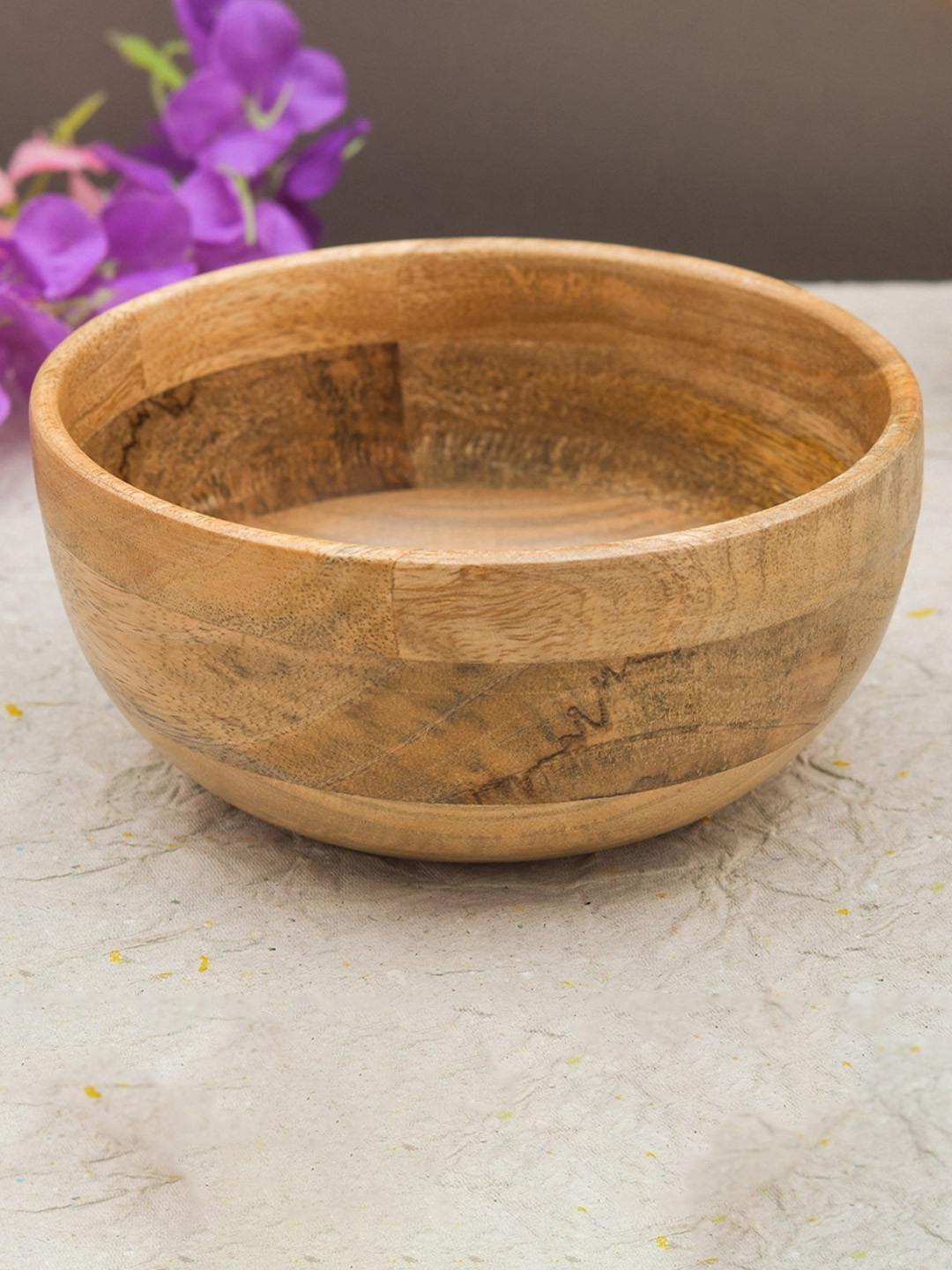 Sanjeev Kapoor by Oggn Brown Mango Wood Serving Bowl 6 Inch