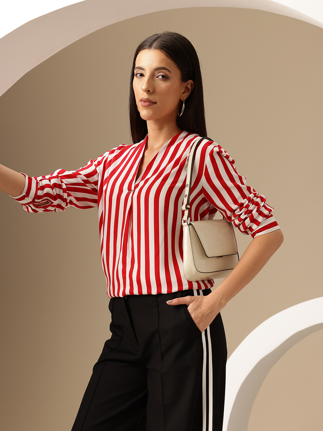 Chemistry Striped Shirt Style Top
