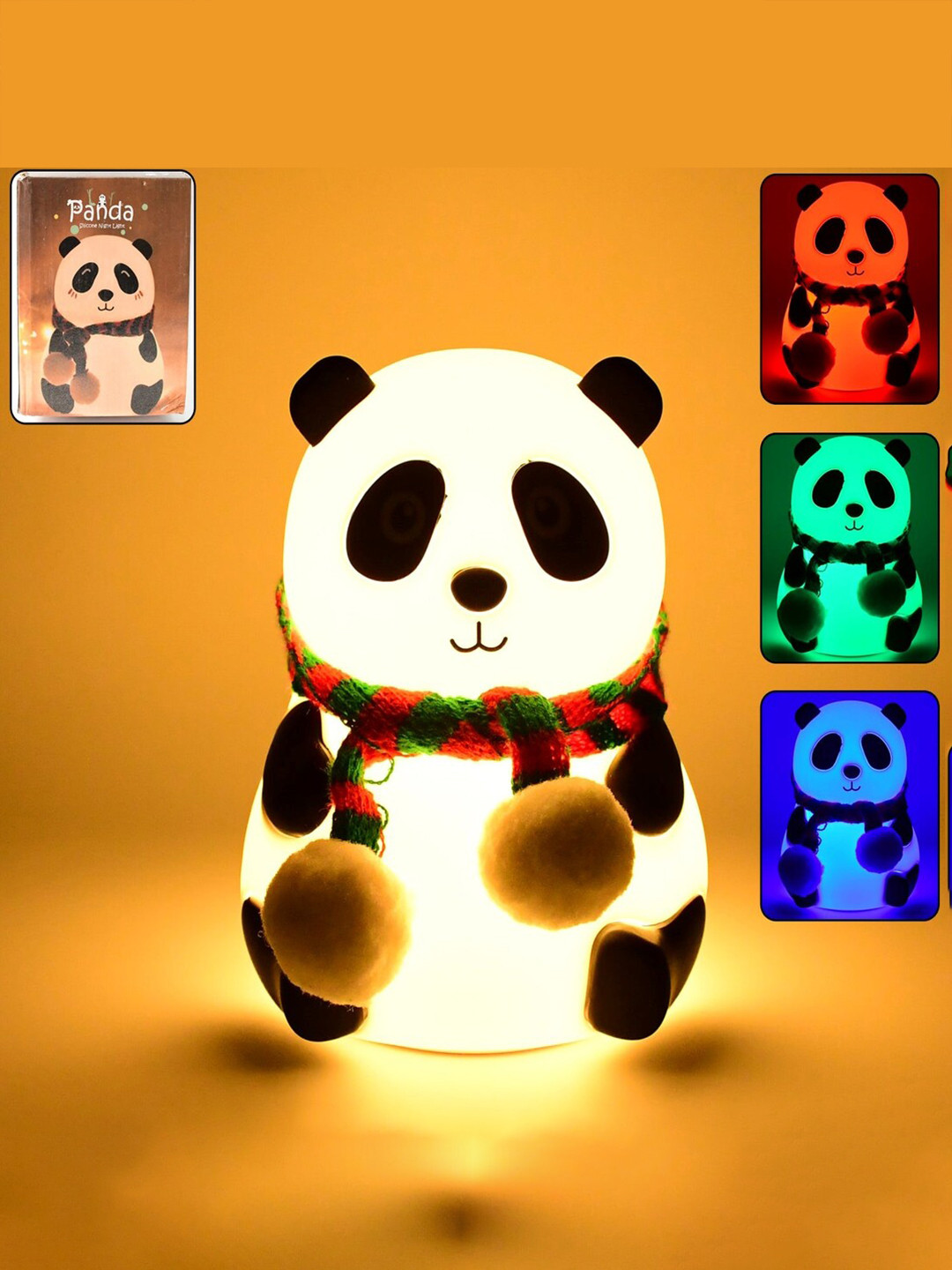 DeoDap White & Black Acrylic Panada Shaped Table Lamp