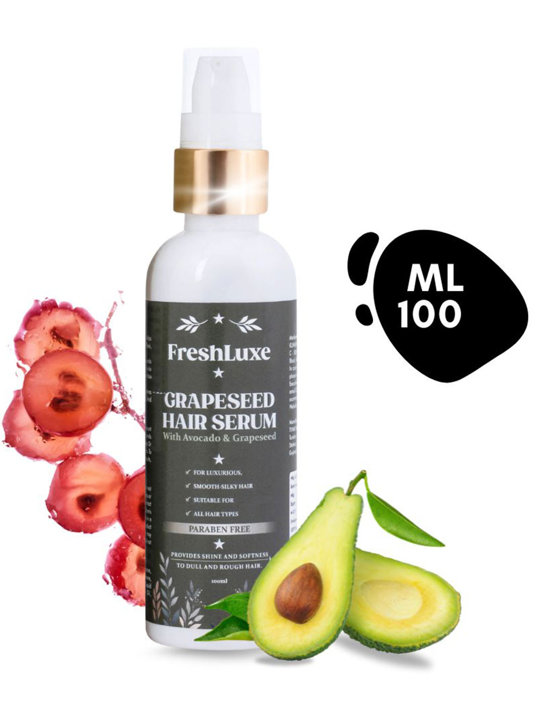 Freshluxe Grape Seed Hair Serum With Avocado & Grape Seed Oil - 100 ml