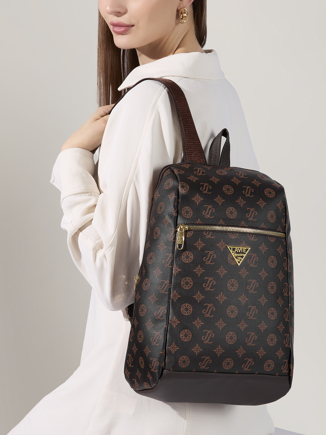 LAVIE Signature St.Louis Monogram Printed Compact Fashion Backpack