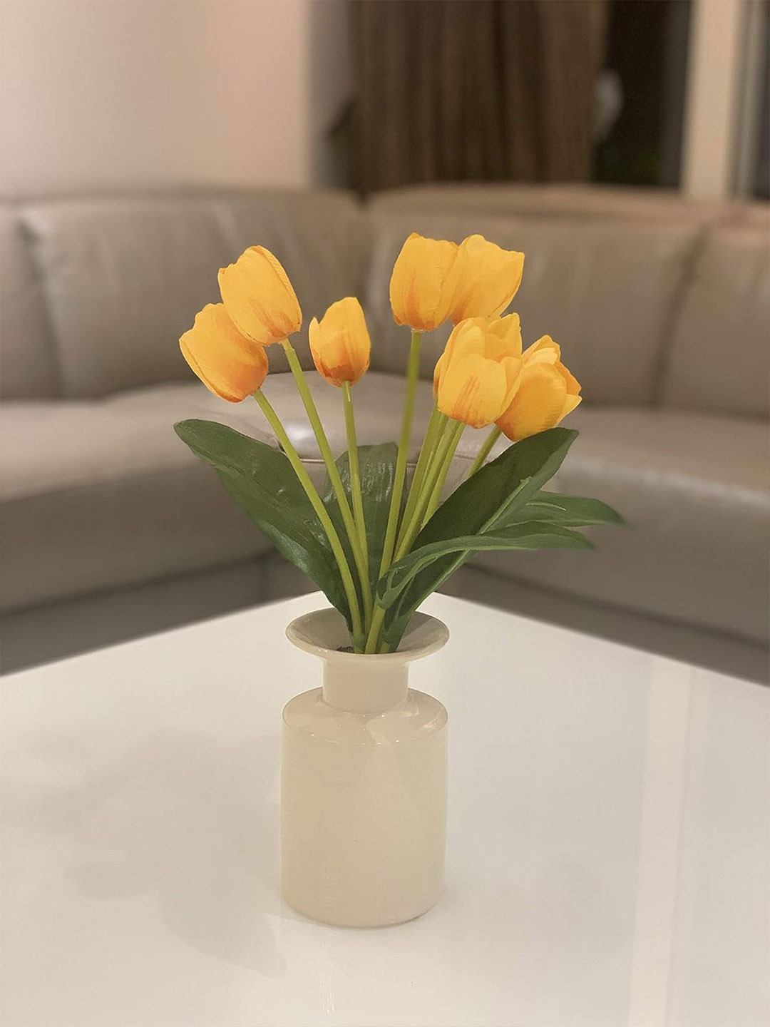 EarthCraft Yellow And Green Tulip Artificial Flower
