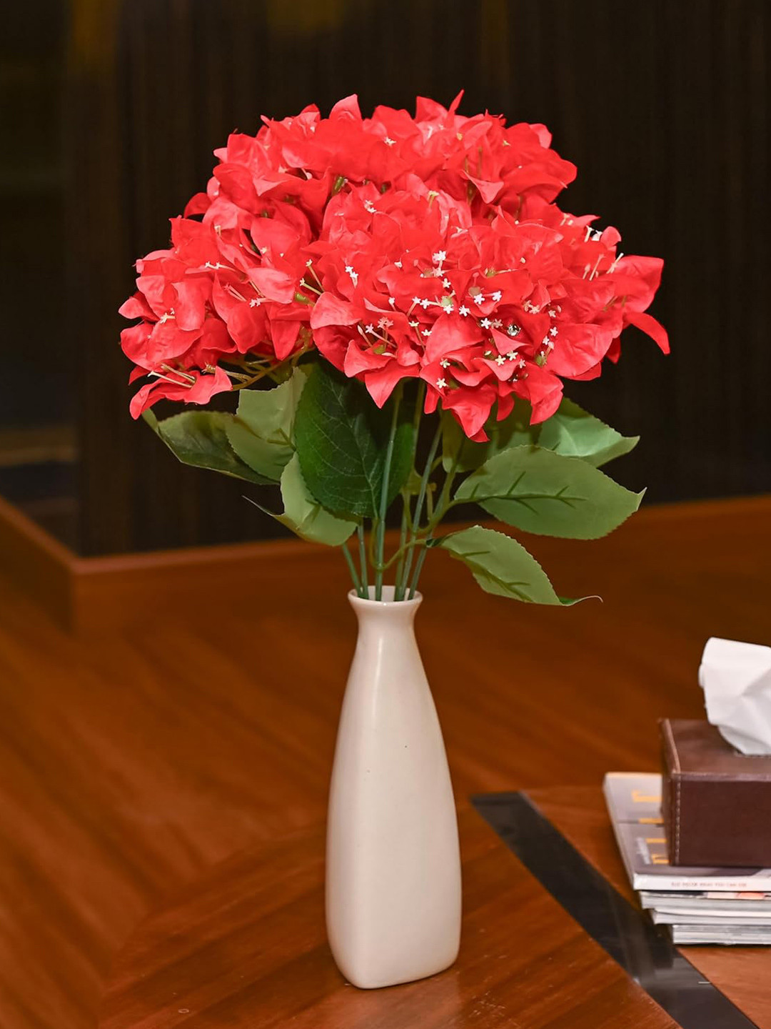 EarthCraft Red & Green Bougainvillea Artificial Plant