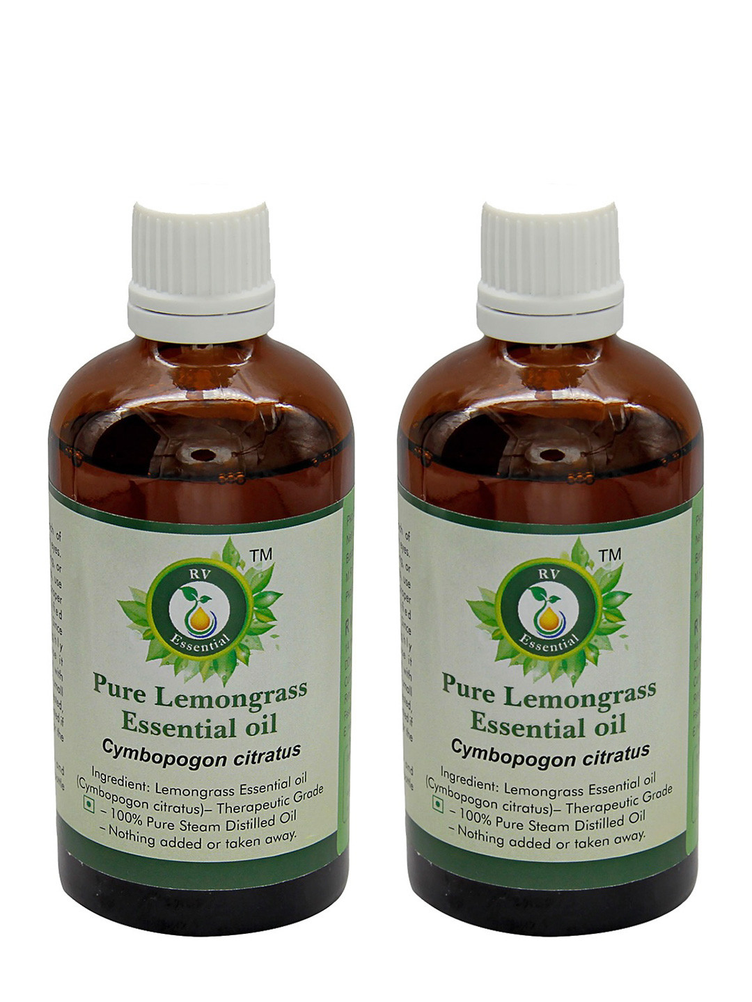R V Essential Set Of 2 Pure Lemongrass Essential Oil- 100 ml Each