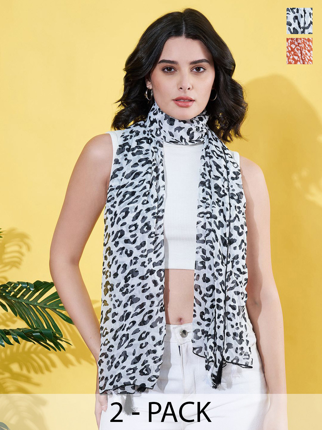 ANVI Be Yourself Women Pack of 2 Printed Scarves