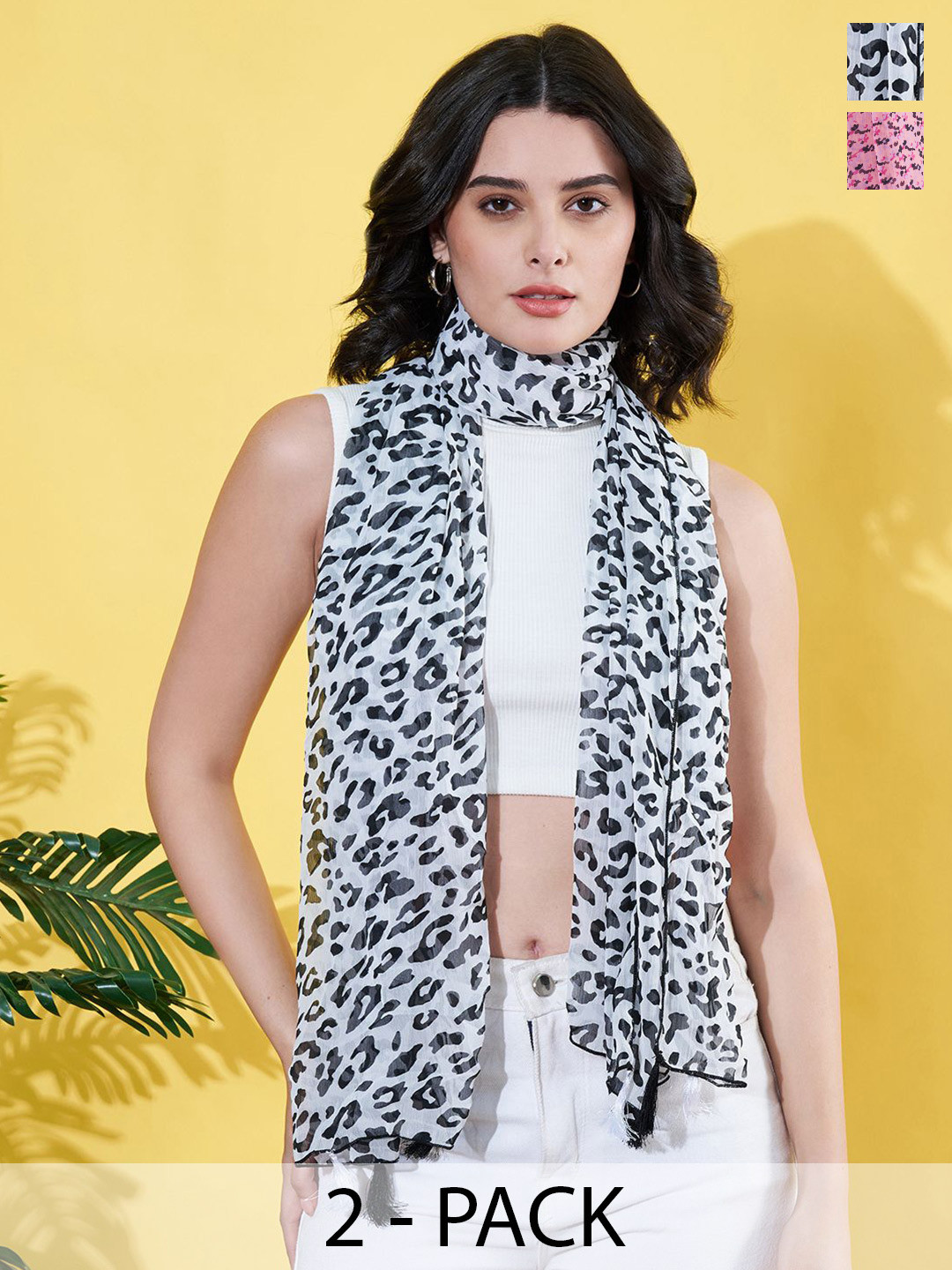 ANVI Be Yourself Women Pack of 2 Printed Scarves