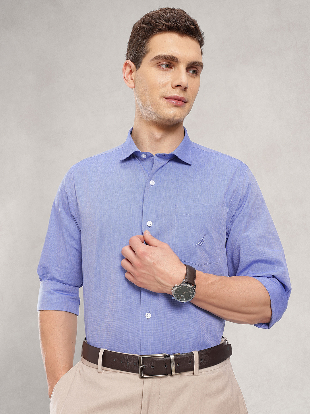 Nautica Mens Premium Cotton Slim Fit Formal Shirt